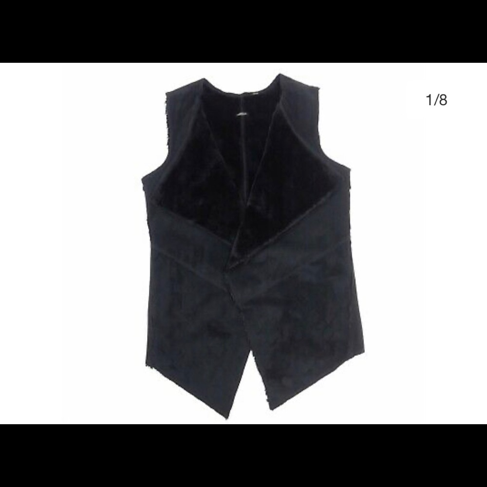 Guess Black Shearling Vest - Size Small